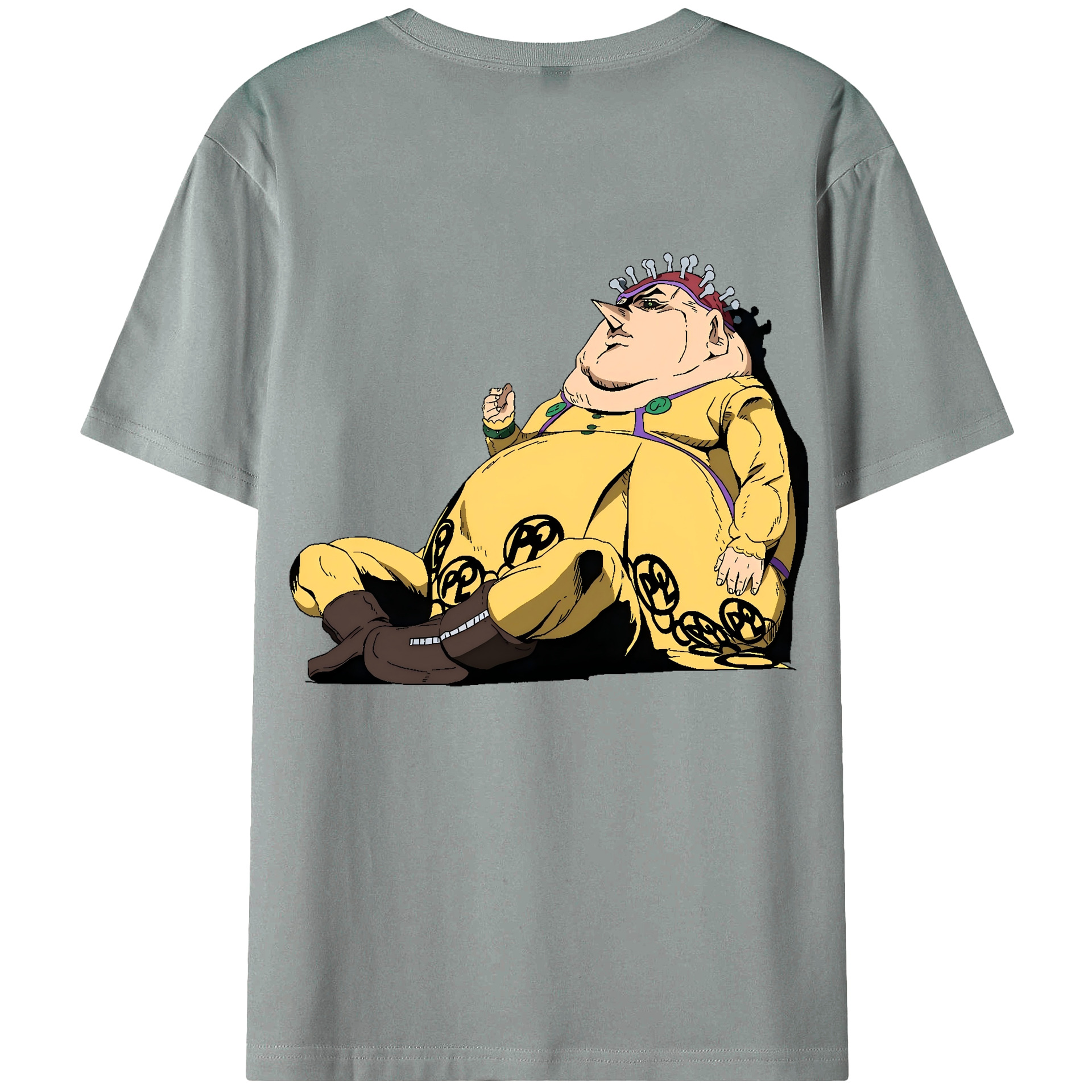 （画像用） ジョジョの奇妙な冒険 ポルポ JoJo's Bizarre Adventure Polpo 綿100％ メンズ半袖Tシャツ（バックプリント） 通気性